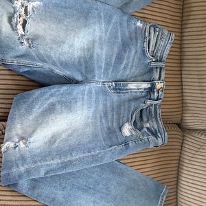 Mica - Light Wash Distressed High-Rise Stretch Jeans